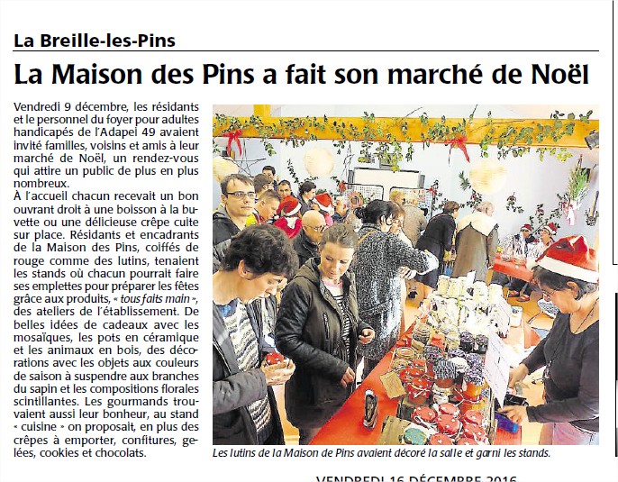 article courrier de l'ouest du 16 decembre