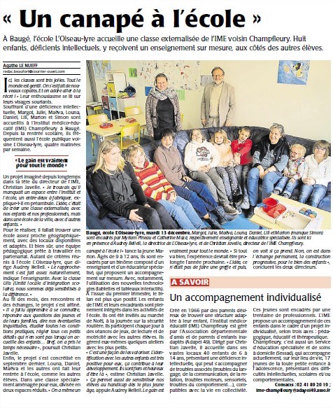 Article courrier de l'ouest 3 janv