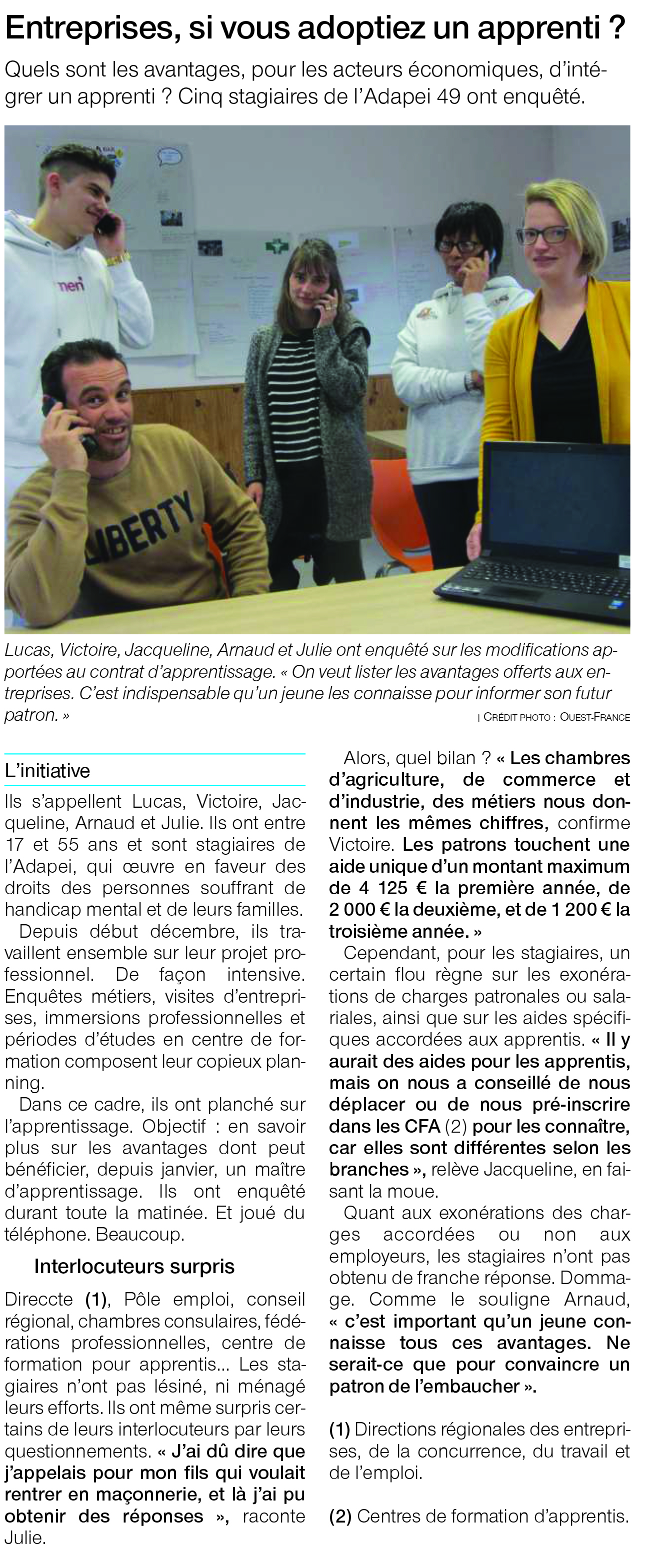 Ouest-France du 31 mars 2019